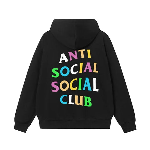 Anti Social Social Club Multi-Color Letters Logo Hoodie - Black