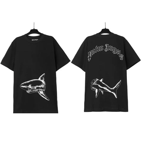Palm Angels Sketch Shark Graphic T-Shirt - Black