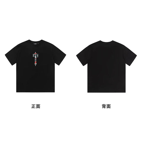 Trapstar short-sleeved T-shirt summer 2025 new letter print men and women casual loose round neck European and American trendy ins (6)