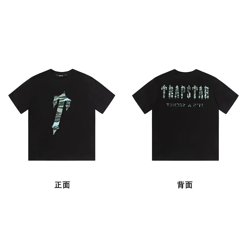 Trapstar short-sleeved T-shirt summer 2025 new letter print men and women casual loose round neck European and American trendy ins (8)