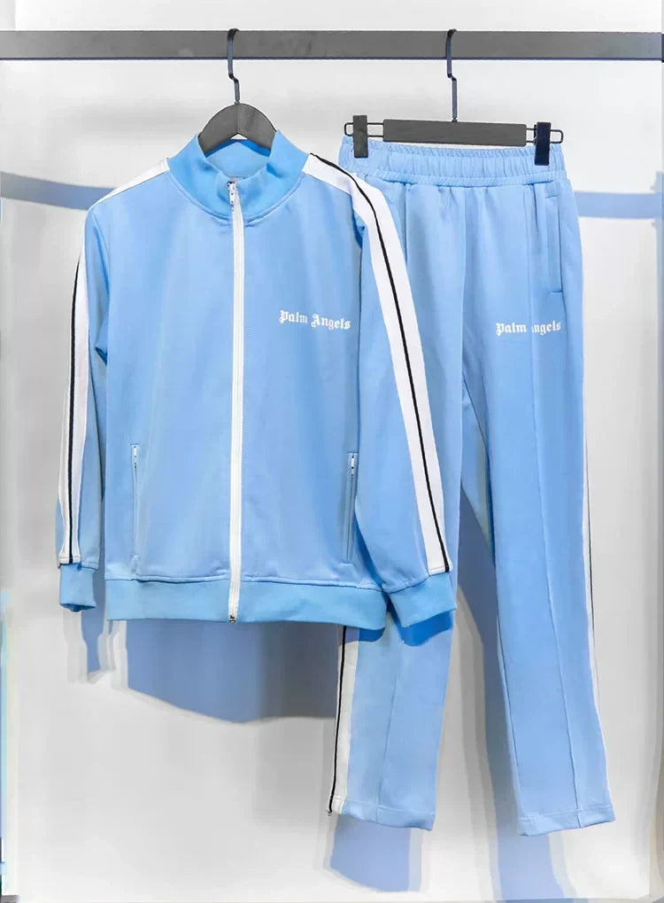 Palm Angels Classic Track Jacket & Pants Set - Light Blue/White