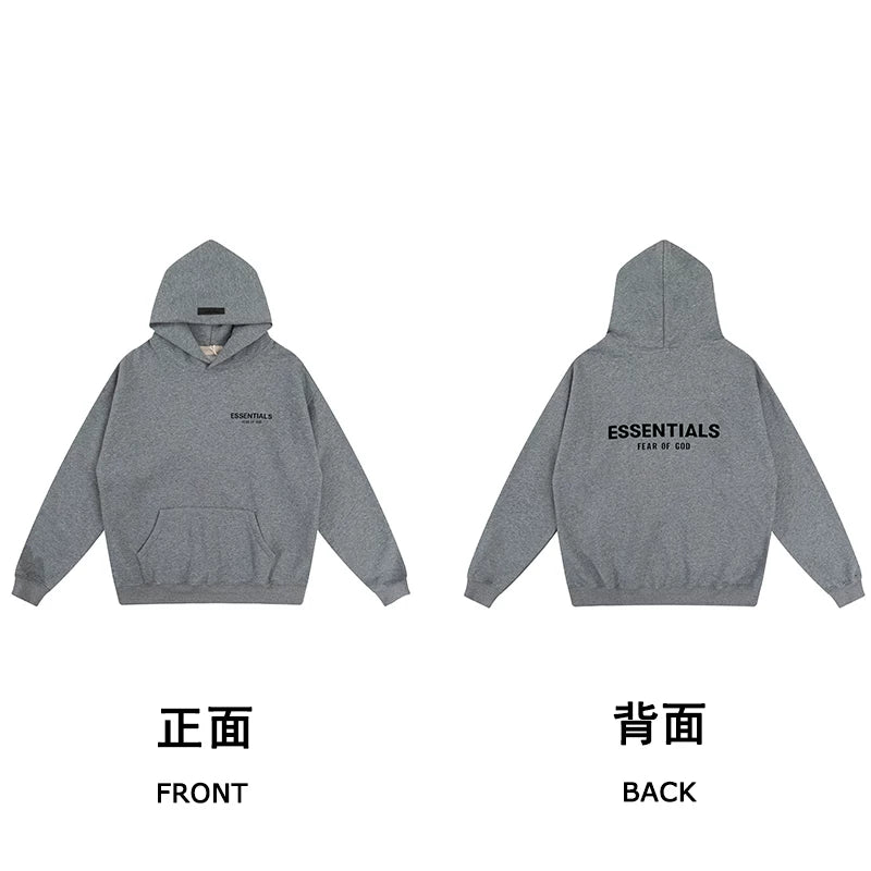 Fog autumn/winter hoodie, sweatpants, long pants with fleece hoodie, versatile letter essentials, loose and trendy ins top (40)