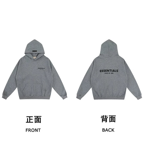 Fog autumn/winter hoodie, sweatpants, long pants with fleece hoodie, versatile letter essentials, loose and trendy ins top (40)