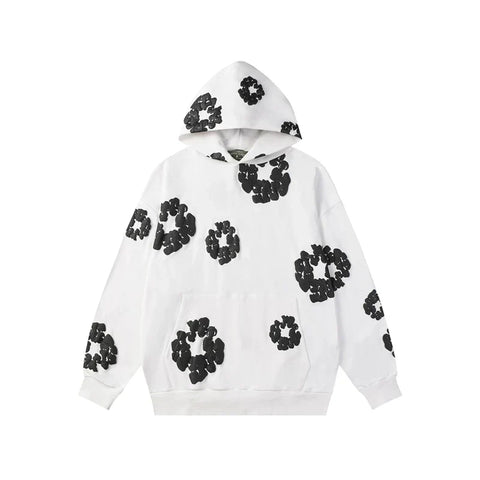 Denim Tears Cotton Wreath Graphic Hoodie - White / Black Contrast Edition