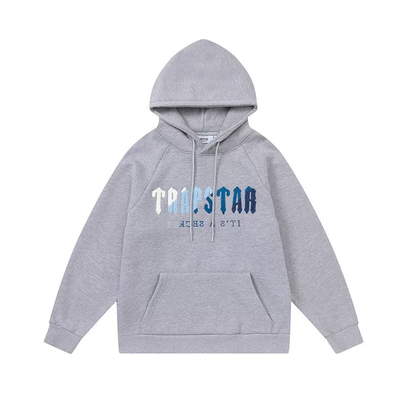 Trapstar autumn and winter casual sports suit hooded sweatshirt pants pullover simple letter drawstring top pants (20)