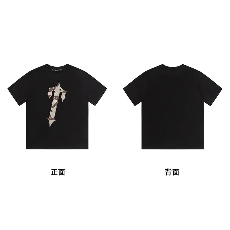 Trapstar short-sleeved T-shirt summer 2025 new letter print men and women casual loose round neck European and American trendy ins (9)