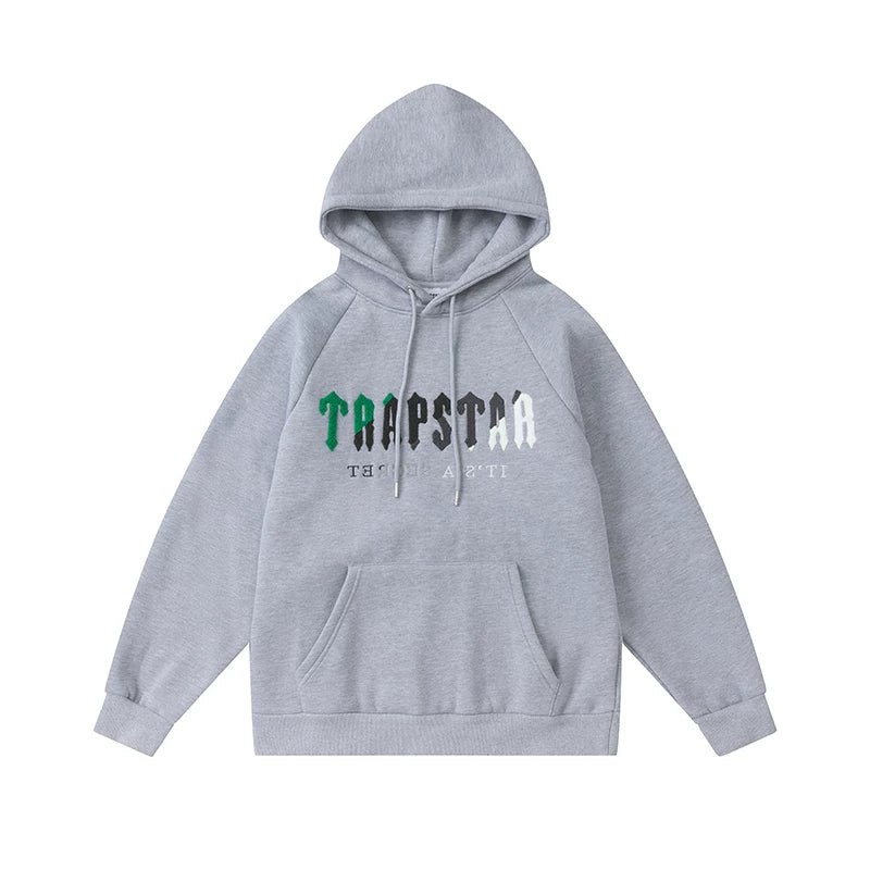 Trapstar niche trendy brand sweatshirt trousers sports leisure suit men and women couple autumn and winter plus velvet letter embroidery (24)