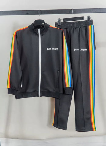 Palm Angels Rainbow Track Jacket & Pants Set - Black