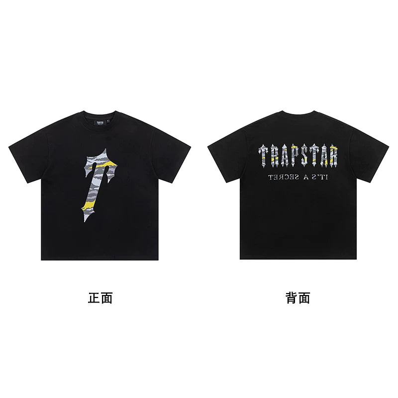 Trapstar short-sleeved T-shirt summer 2025 new letter print men and women casual loose round neck European and American trendy ins (18)