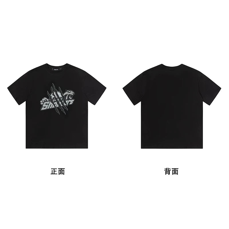 Trapstar short-sleeved T-shirt summer 2025 new letter print men and women casual loose round neck European and American trendy ins (12)