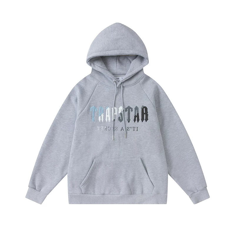 Trapstar niche trendy brand sweatshirt trousers sports leisure suit men and women couple autumn and winter plus velvet letter embroidery (16)