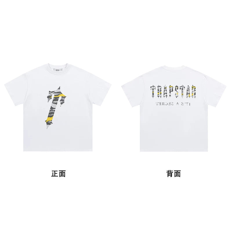 Trapstar short-sleeved T-shirt summer 2025 new letter print men and women casual loose round neck European and American trendy ins (17)