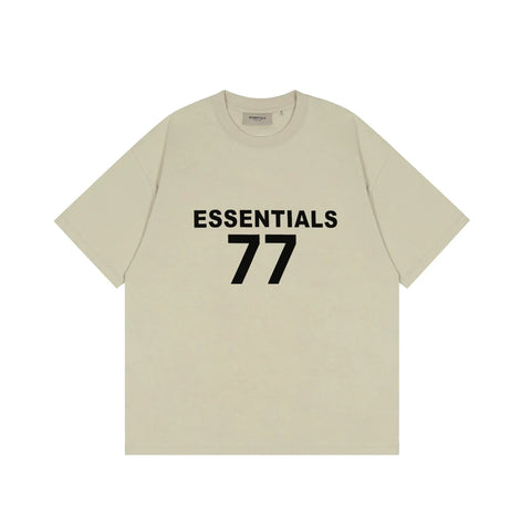 FOG double-line ESSENTIALS short-sleeved T-shirt men European and American couples trendy brand round neck loose cleanfit half-sleeved women (34)