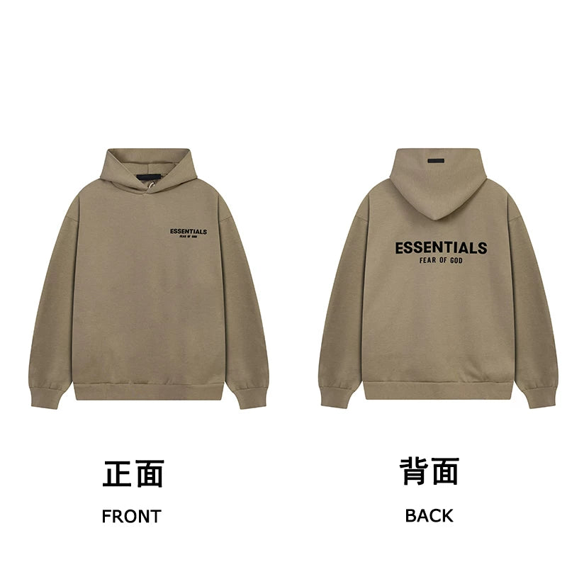Fog autumn/winter hoodie, sweatpants, long pants with fleece hoodie, versatile letter essentials, loose and trendy ins top (4)