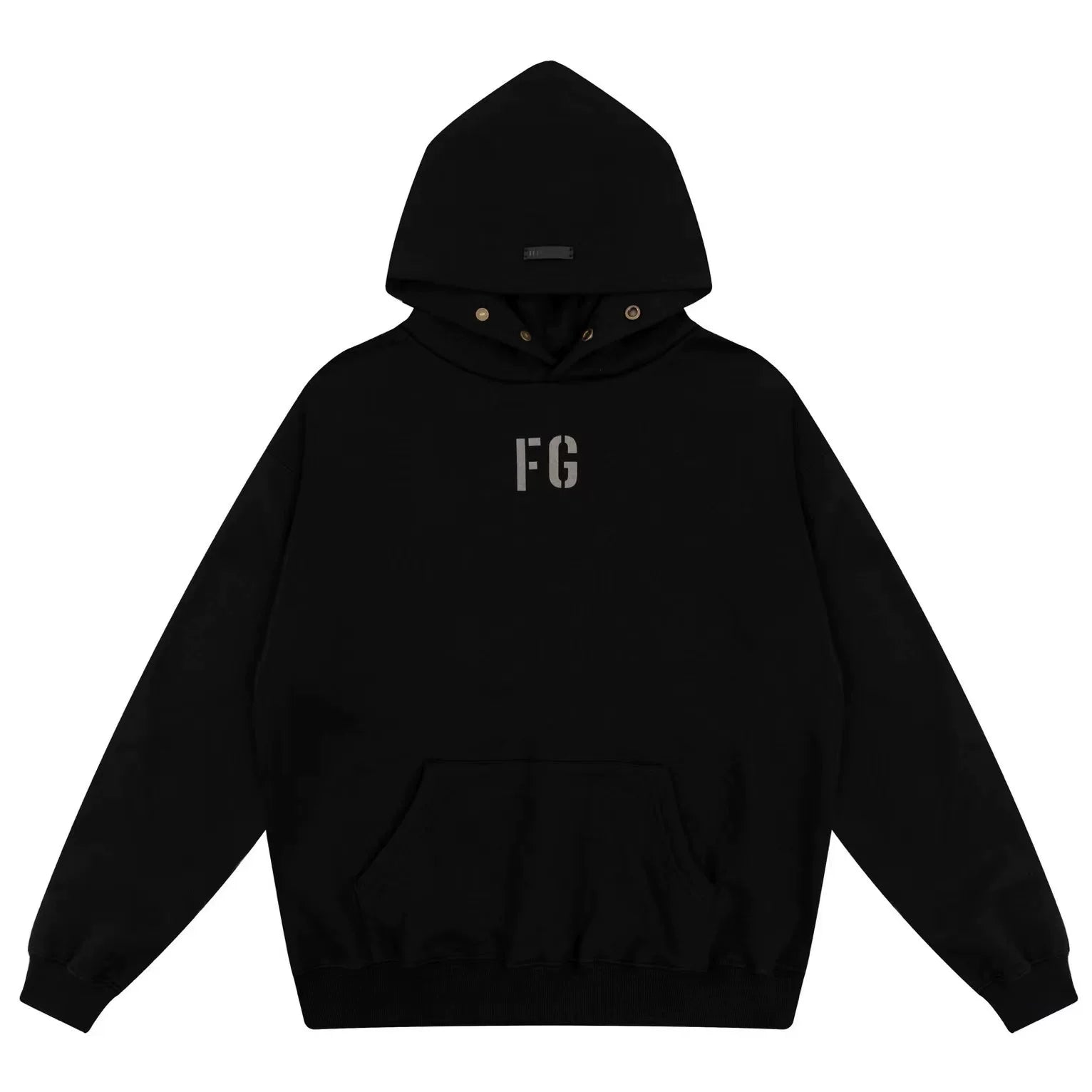 FOG double line heavyweight high street trendy brand hooded sweatshirt with plush loose sweatshirt jacket suitable for men and women, youthful and popular style (2)