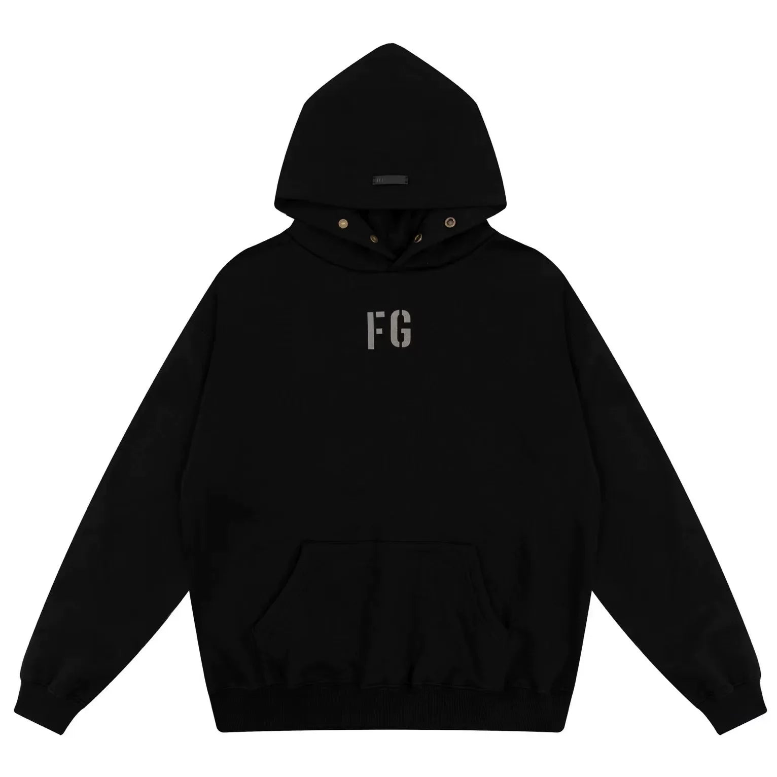 FOG double line heavyweight high street trendy brand hooded sweatshirt with plush loose sweatshirt jacket suitable for men and women, youthful and popular style (2)
