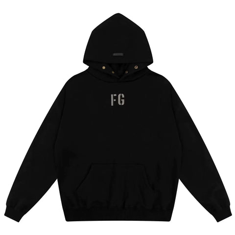 FOG double line heavyweight high street trendy brand hooded sweatshirt with plush loose sweatshirt jacket suitable for men and women, youthful and popular style (2)