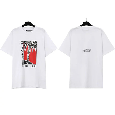 Palm Angels Ski Club Framed Palm Graphic T-Shirt - White