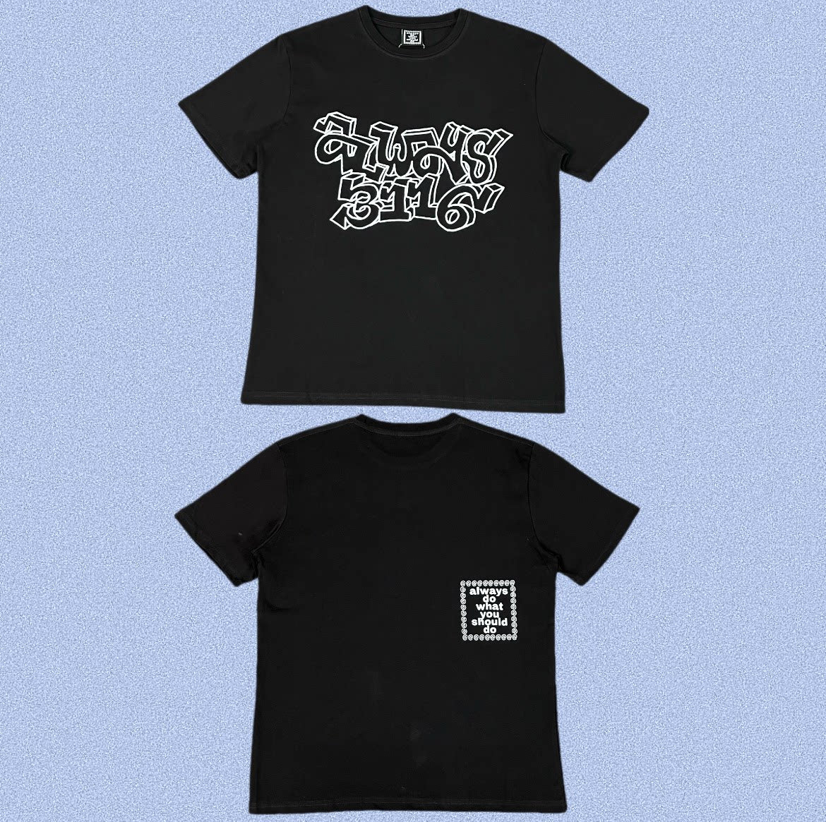 ADWYSD Black Graffiti Script Tee
