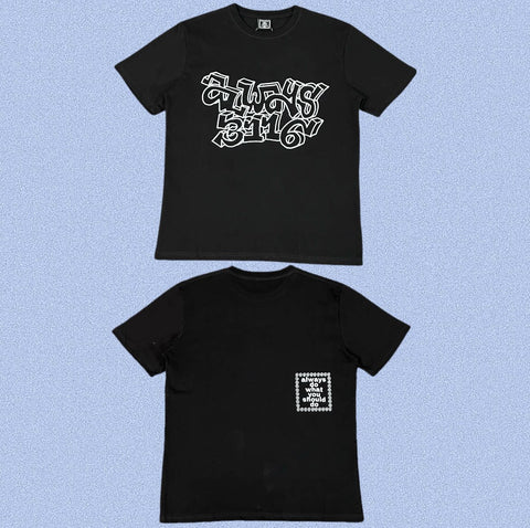 ADWYSD Black Graffiti Script Tee