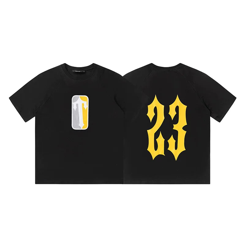 Trapstar short-sleeved T-shirt summer 2025 new letter print men and women casual loose round neck European and American trendy ins (1)