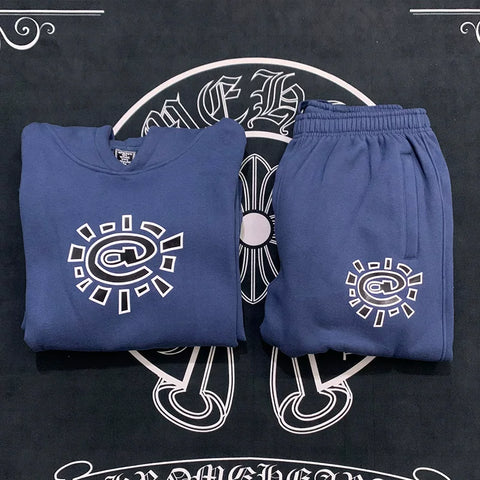 ADWYSD Logo Heavyweight Hoodie and Sweatpants Set - Navy