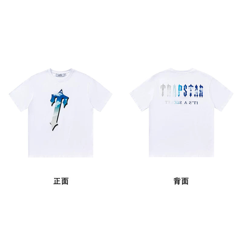 Trapstar short-sleeved T-shirt summer 2025 new letter print men and women casual loose round neck European and American trendy ins (6)