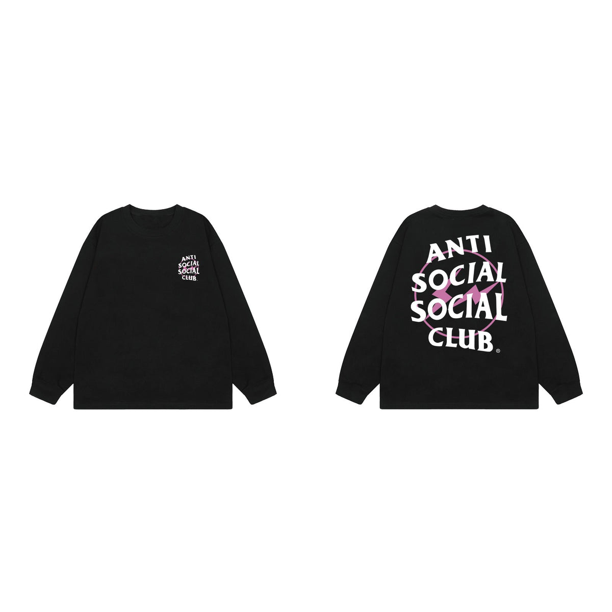 Anti Social Social Club Pink Circle Logo Long Sleeve T-Shirt - Black