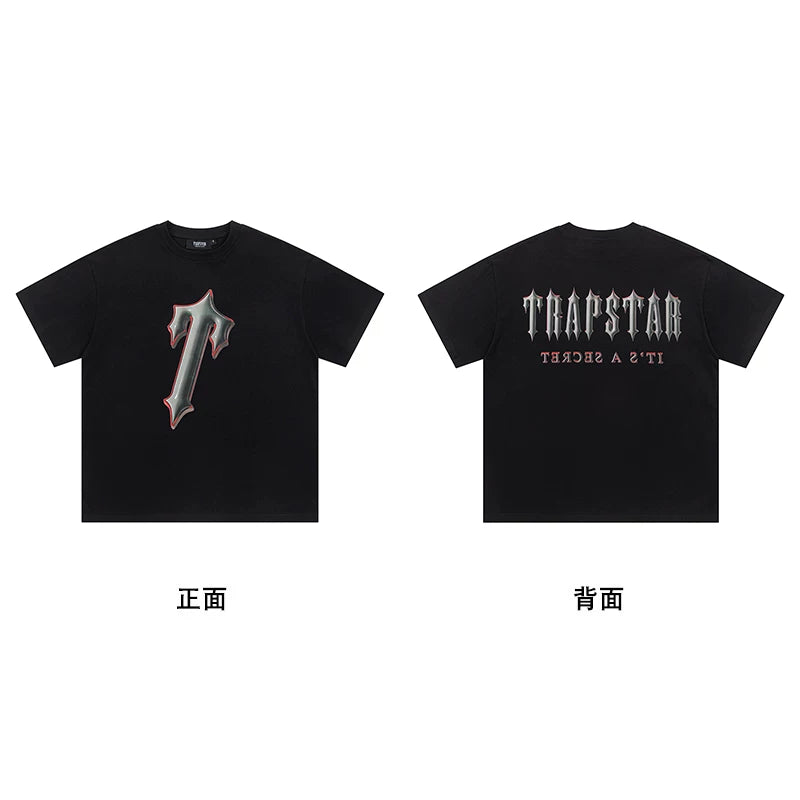 Trapstar short-sleeved T-shirt summer 2025 new letter print men and women casual loose round neck European and American trendy ins (19)