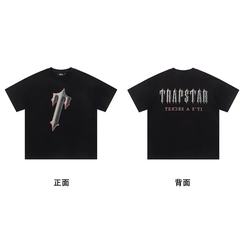 Trapstar short-sleeved T-shirt summer 2025 new letter print men and women casual loose round neck European and American trendy ins (19)