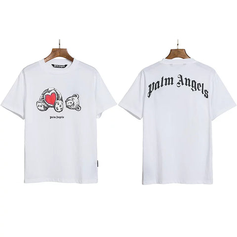 Palm Angels Heart Bear Graphic T-Shirt - White