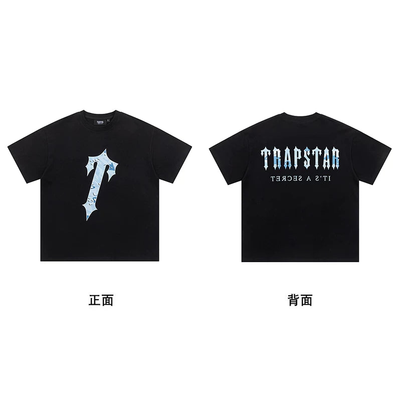 Trapstar short-sleeved T-shirt summer 2025 new letter print men and women casual loose round neck European and American trendy ins (17)