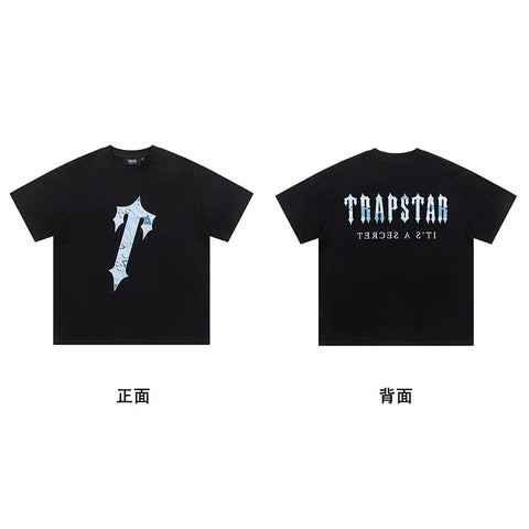 Trapstar short-sleeved T-shirt summer 2025 new letter print men and women casual loose round neck European and American trendy ins (17)