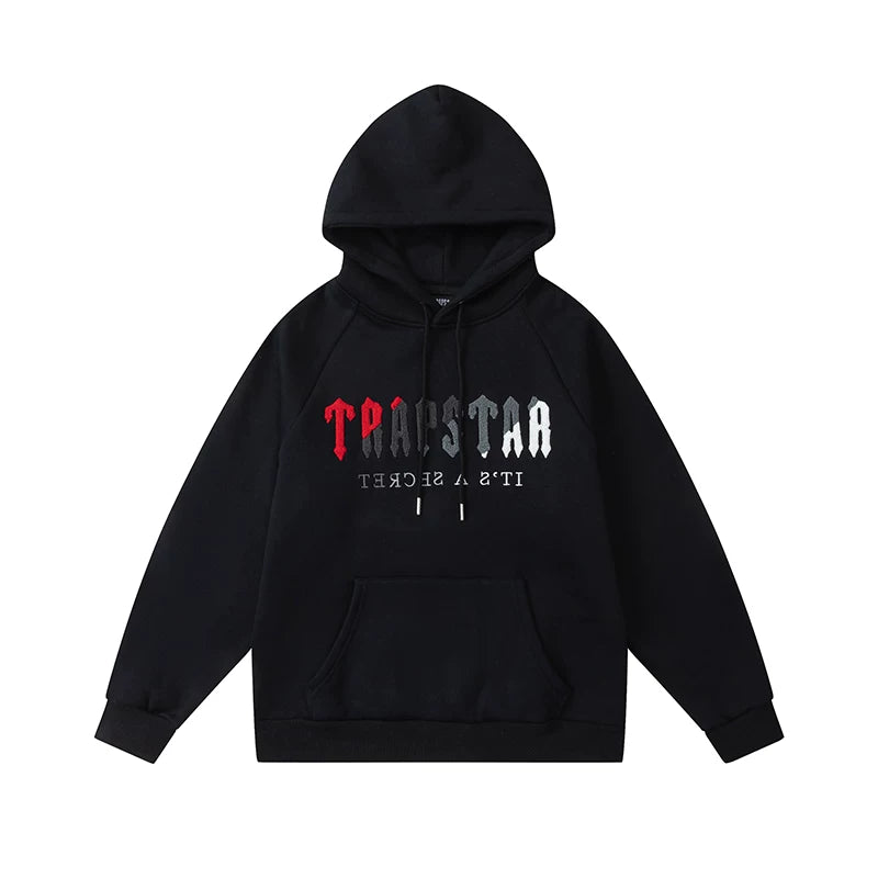 Trapstar niche trendy brand sweatshirt trousers sports leisure suit men and women couple autumn and winter plus velvet letter embroidery (18)