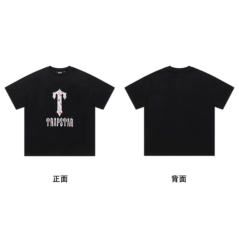 Trapstar short-sleeved T-shirt summer 2025 new letter print men and women casual loose round neck European and American trendy ins (39)