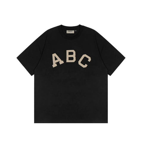 ESSENTIALS Short sleeved T-shirt European and American High Street FOG Double Line Men's and Women's American Trendy Brand Pure Cotton Round Neck Loose Set (24)