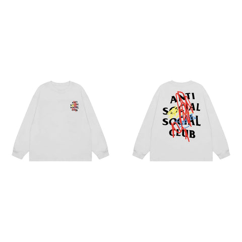 Anti Social Social Club Scribble Logo Long Sleeve T-Shirt - White