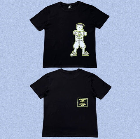 ADWYSD Black Cartoon Character Tee