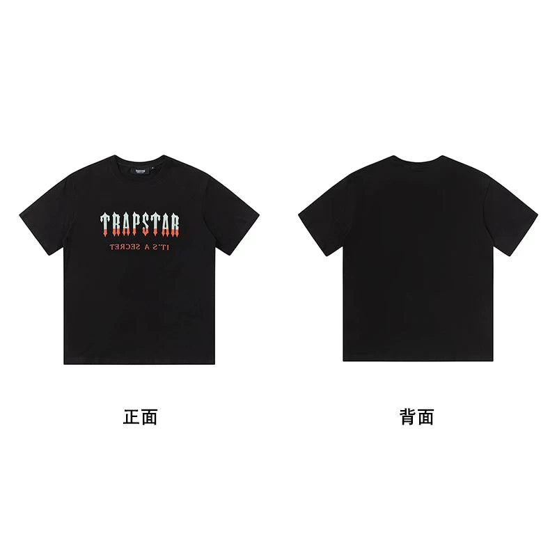 Trapstar short-sleeved T-shirt summer 2025 new letter print men and women casual loose round neck European and American trendy ins (14)