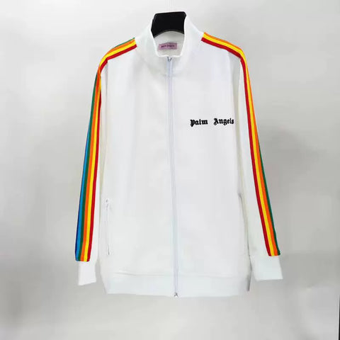 Palm Angels Rainbow Track Jacket - White