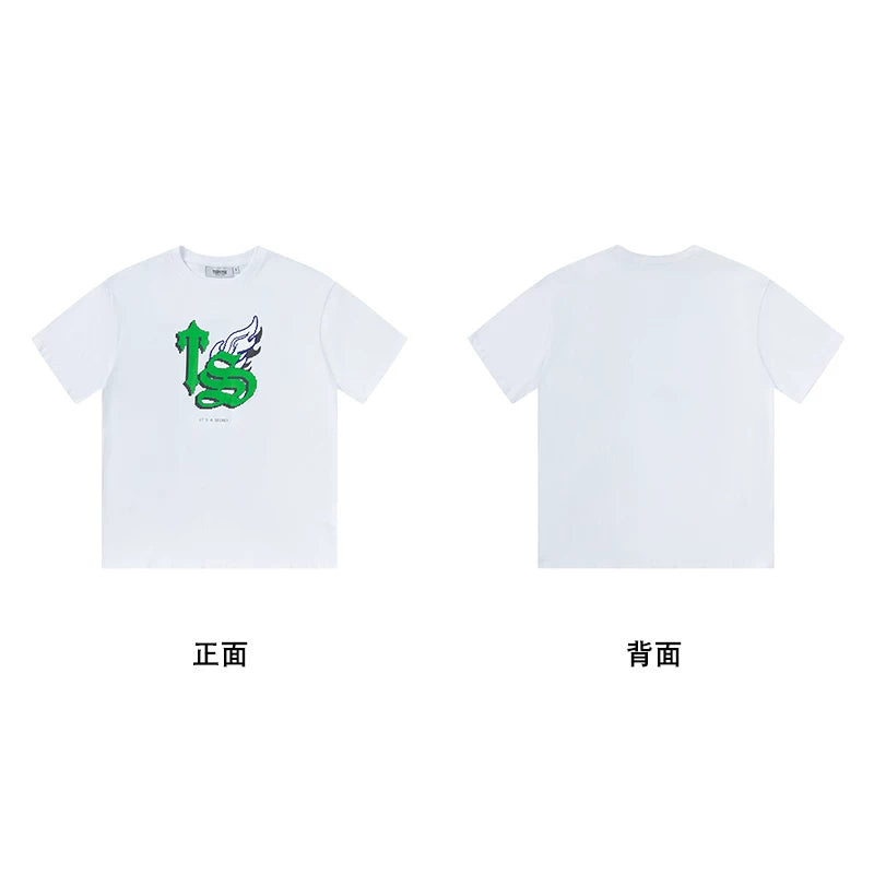Trapstar short-sleeved T-shirt summer 2025 new letter print men and women casual loose round neck European and American trendy ins (1)