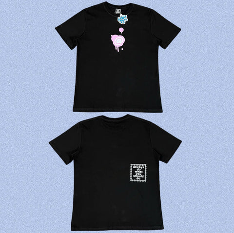 ADWYSD Black Pink Drip Graphic Tee