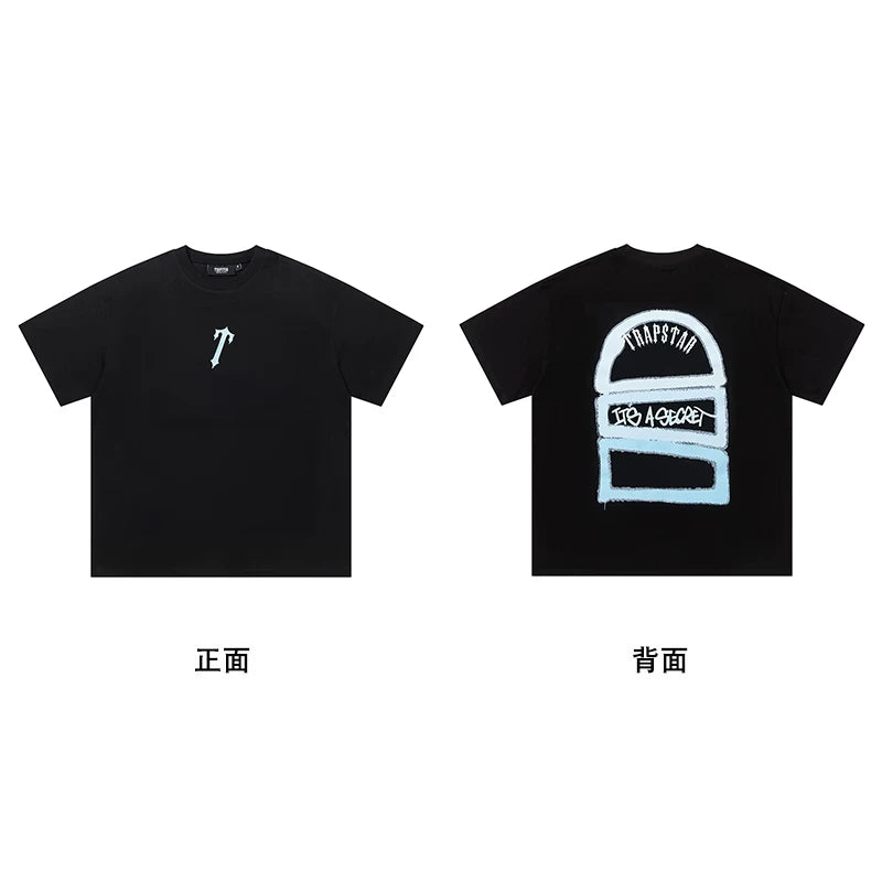 Trapstar short-sleeved T-shirt summer 2025 new letter print men and women casual loose round neck European and American trendy ins (27)