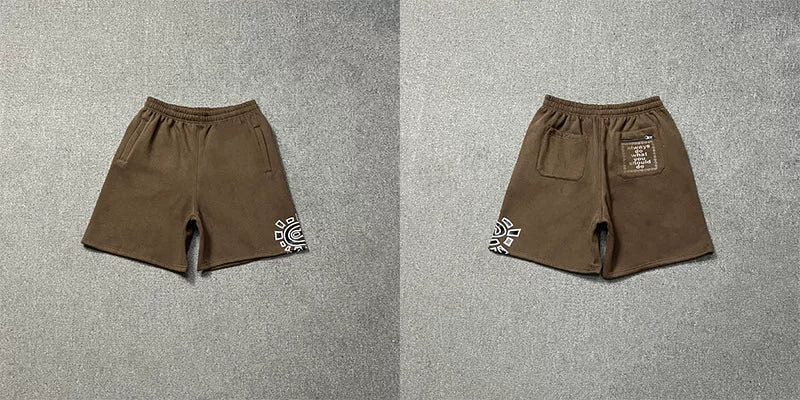 ADWYSD Logo Embroidered Shorts - Brown