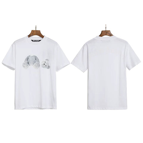 Palm Angels Glitter Bear Graphic T-Shirt - White