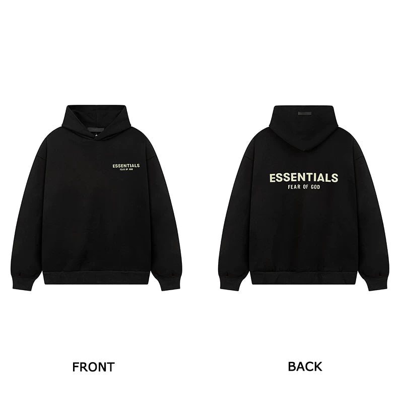 Fog autumn/winter hoodie, sweatpants, long pants with fleece hoodie, versatile letter essentials, loose and trendy ins top (2)
