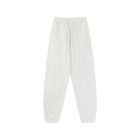 Denim Tears Cotton Wreath Graphic Sweatpants - White / Stealth Edition