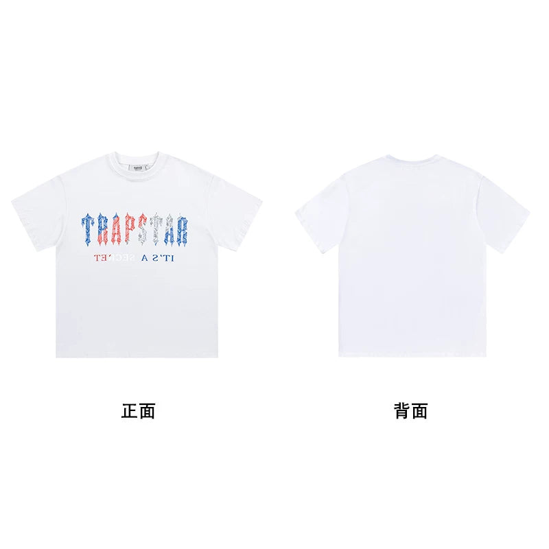 Trapstar short-sleeved T-shirt summer 2025 new letter print men and women casual loose round neck European and American trendy ins (20)
