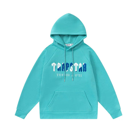 Trapstar niche trendy brand sweatshirt trousers sports leisure suit men and women couple autumn and winter plus velvet letter embroidery (44)