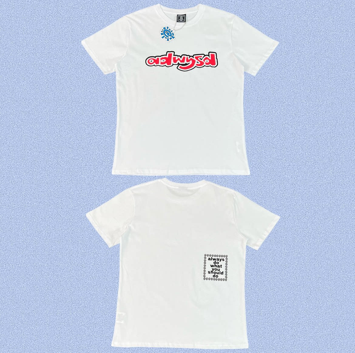 ADWYSD White Red Logo Text Tee